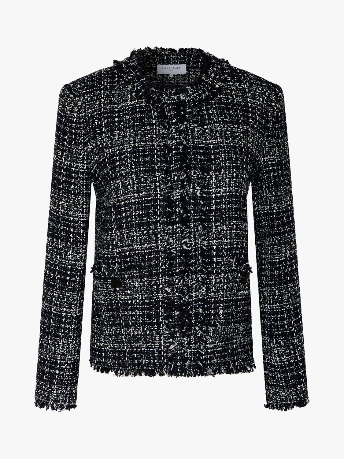 Gerard Darel Nolwenne Tweed Jacket, Navy