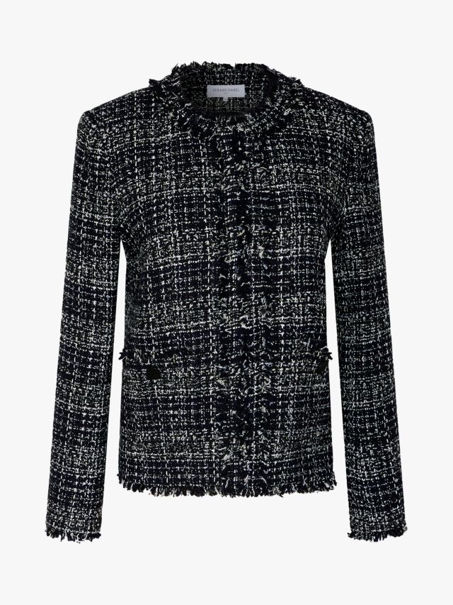 Gerard Darel Nolwenne Tweed Jacket, Navy, 6