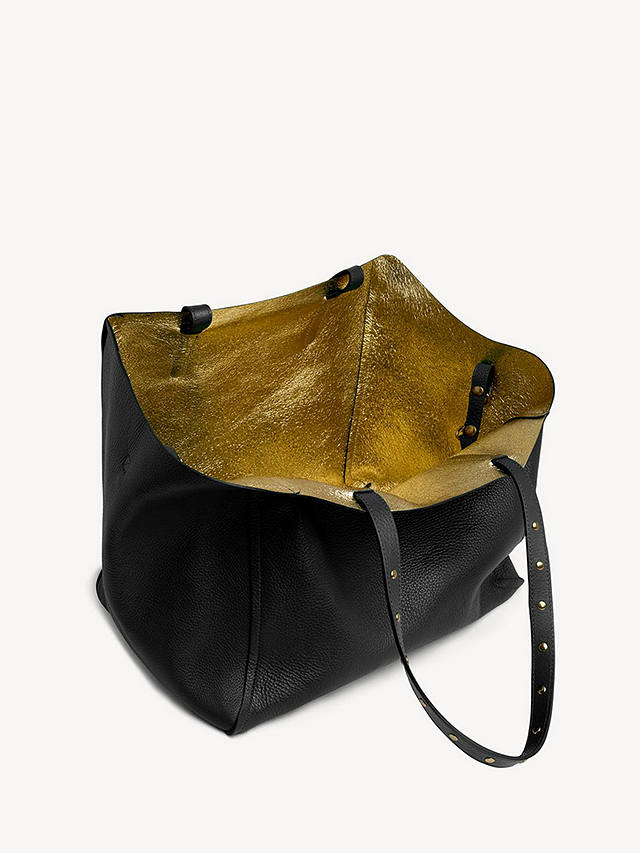 Gerard Darel Simple 2 Leather Shopper Bag, Black/Gold