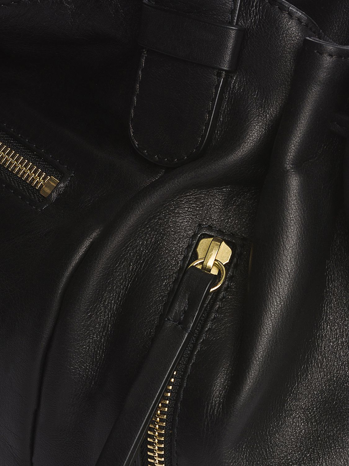 Gerard Darel Rebelle Calfskin Leather Bag, Black at John Lewis & Partners