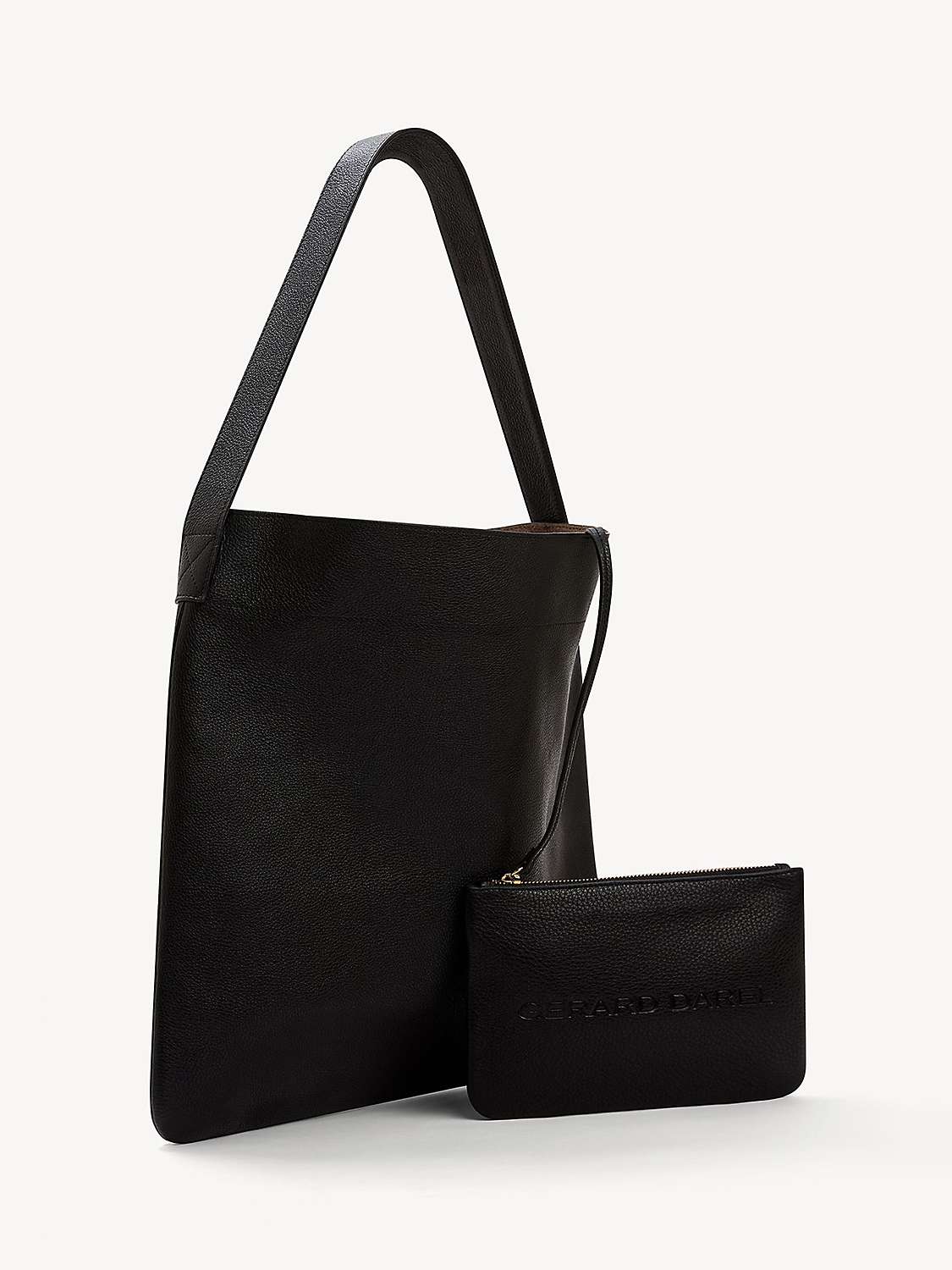 Buy Gerard Darel Lady Leather Tote Handbag, Black Online at johnlewis.com