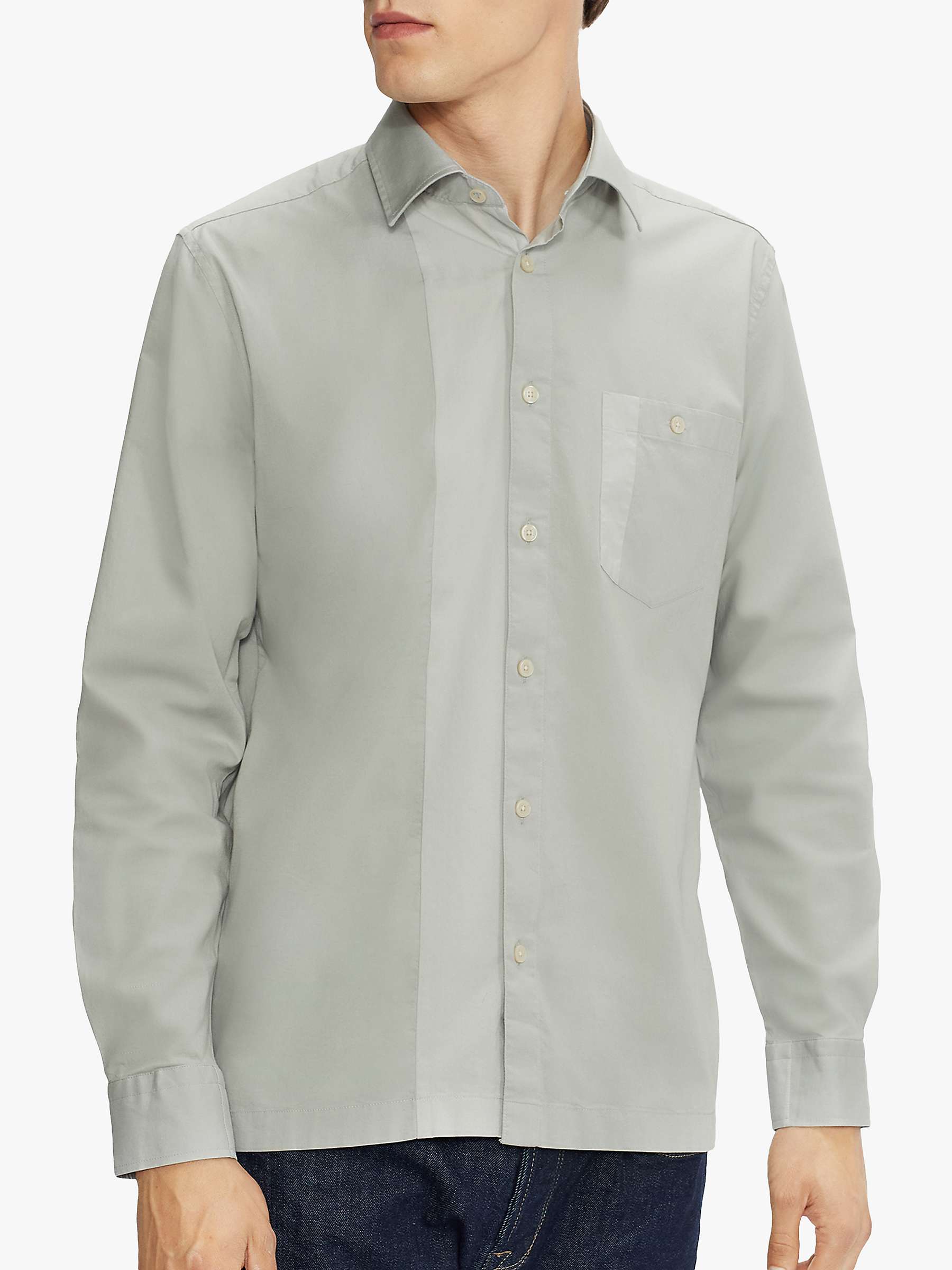 Buy Ted Baker Plantin Panelled Front Shirt, Grey Online at johnlewis.com