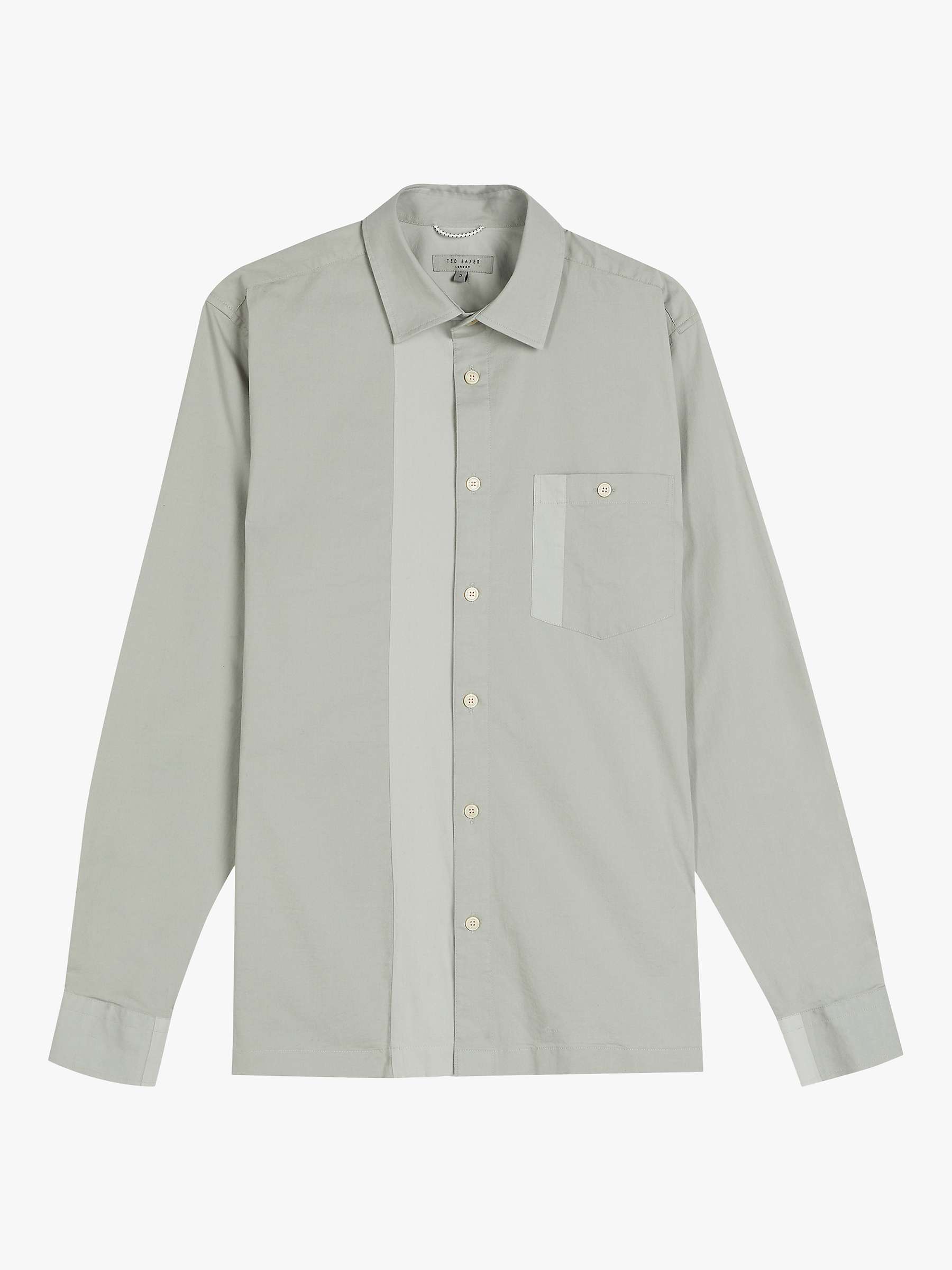 Buy Ted Baker Plantin Panelled Front Shirt, Grey Online at johnlewis.com