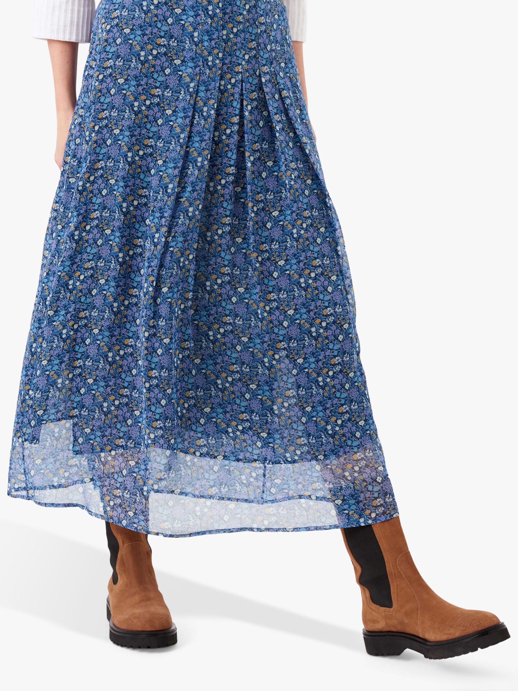 Brora Liberty Chiffon Floral Midi Skirt, Multi at John Lewis & Partners