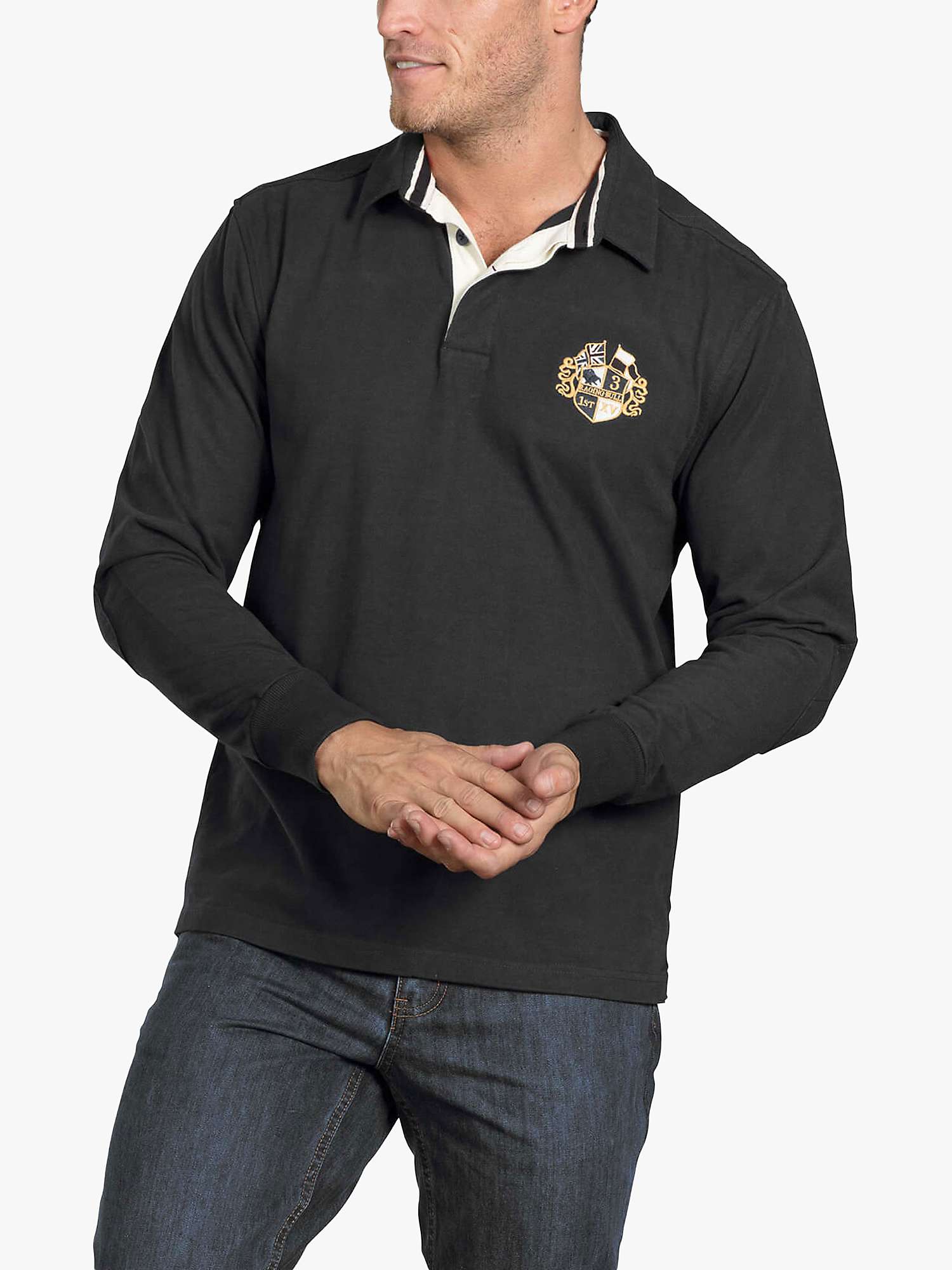 Buy Raging Bull Signature Rugby Polo Shirt, Black Online at johnlewis.com