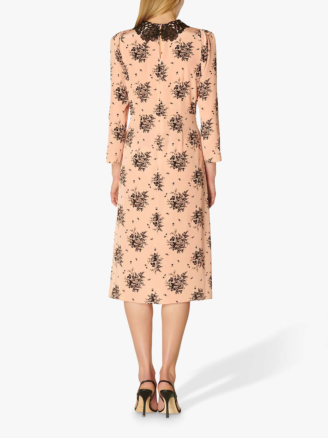 Buy L.K.Bennett Yoko Floral Silk Midi Dress, Pink Online at johnlewis.com