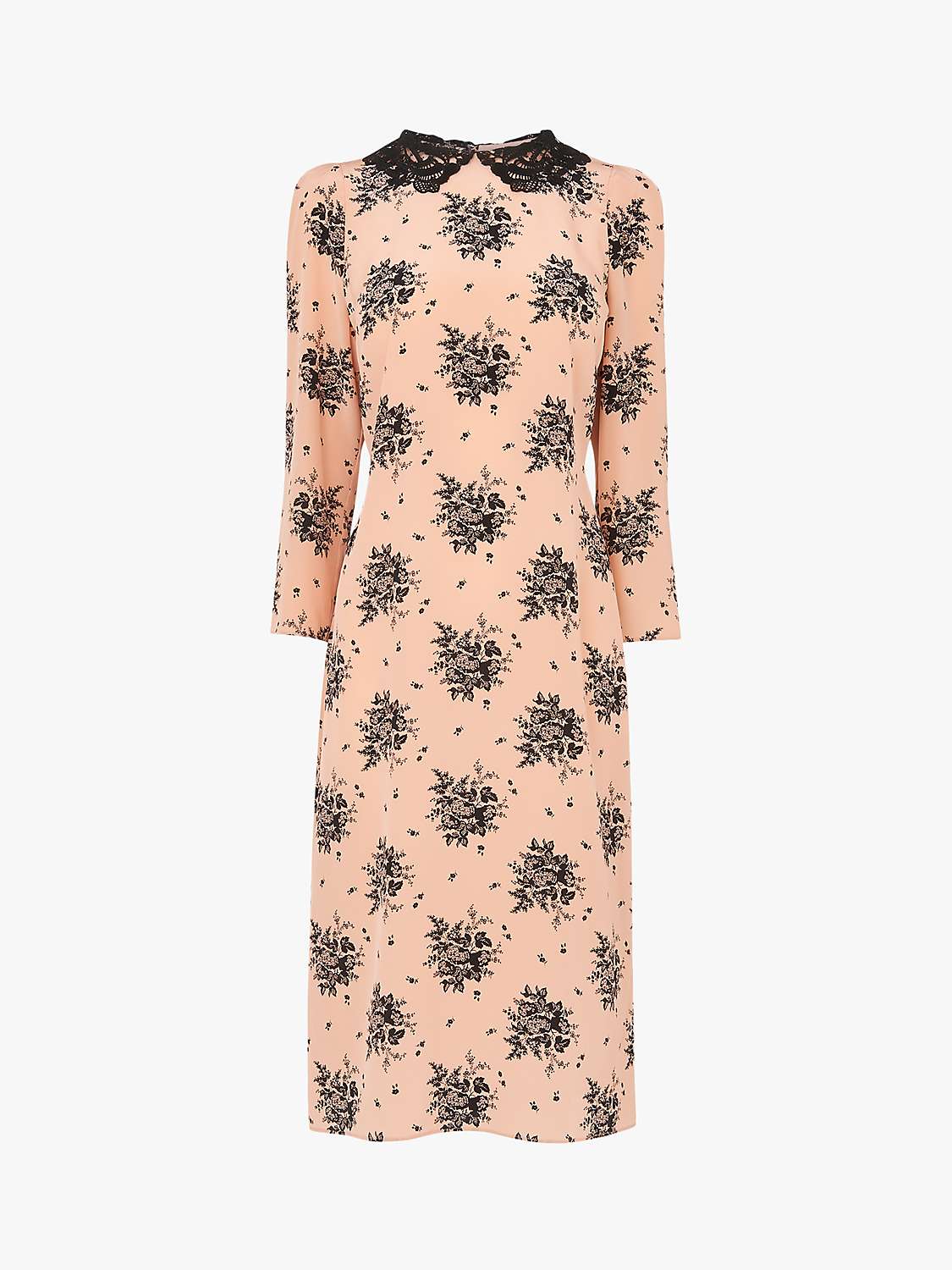 Buy L.K.Bennett Yoko Floral Silk Midi Dress, Pink Online at johnlewis.com