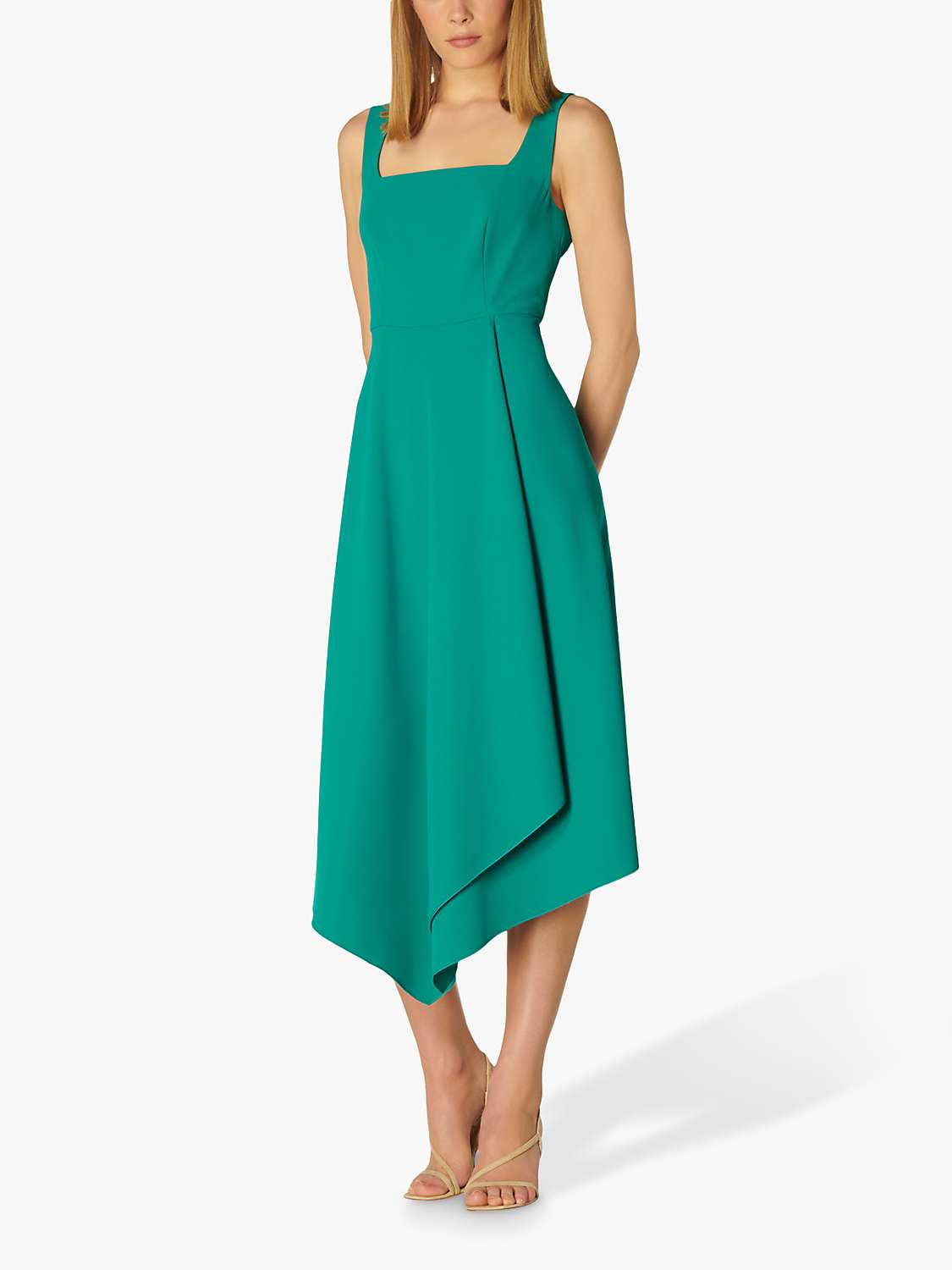 Buy L.K.Bennett Geneive Asymmetric Hem Dress, Turquoise Online at johnlewis.com