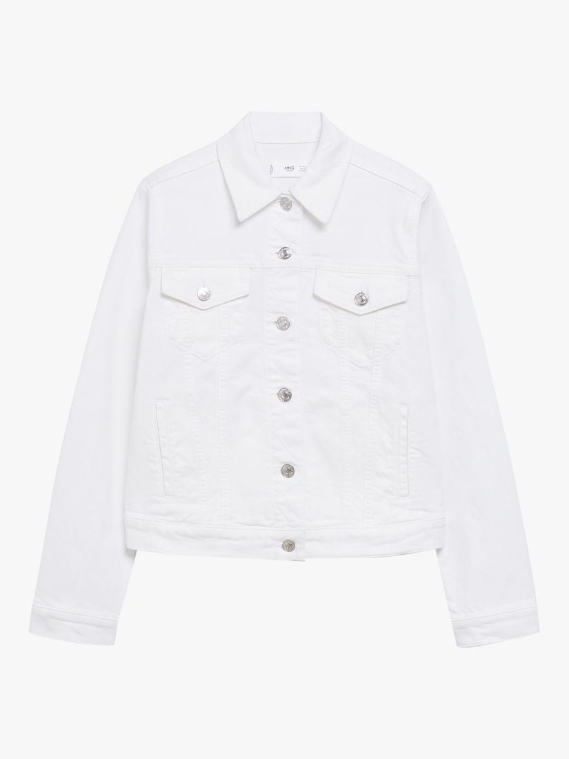 Mango Cotton Denim Jacket, White