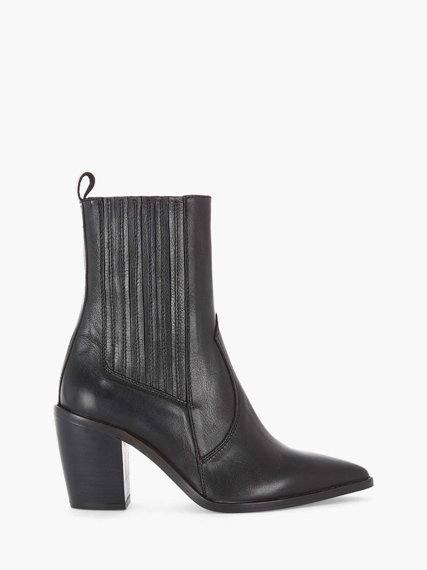 Mint Velvet Willow Mid Calf Leather Boots, Black at John Lewis & Partners