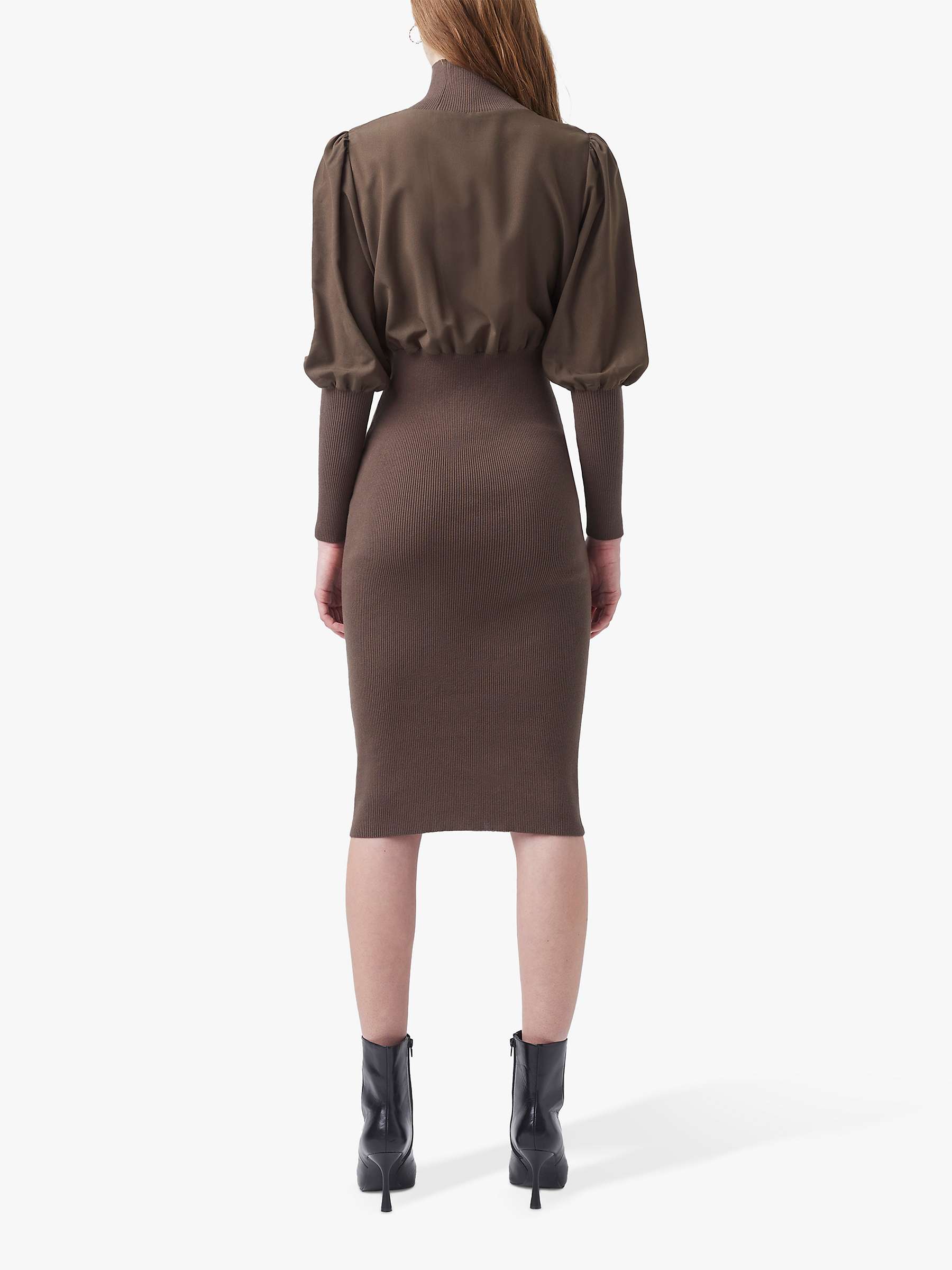 Buy French Connection Krista Ribbed Knit Dress, Deep Moss Online at johnlewis.com