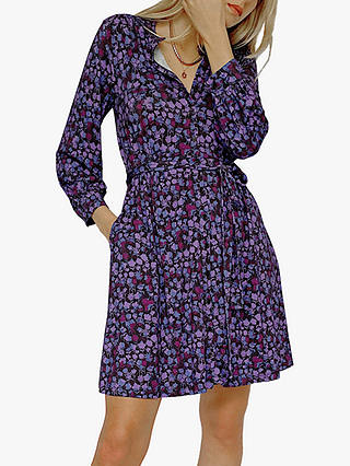 French Connection Bethanie Meadow Floral Print Dress, Dazzling Blue