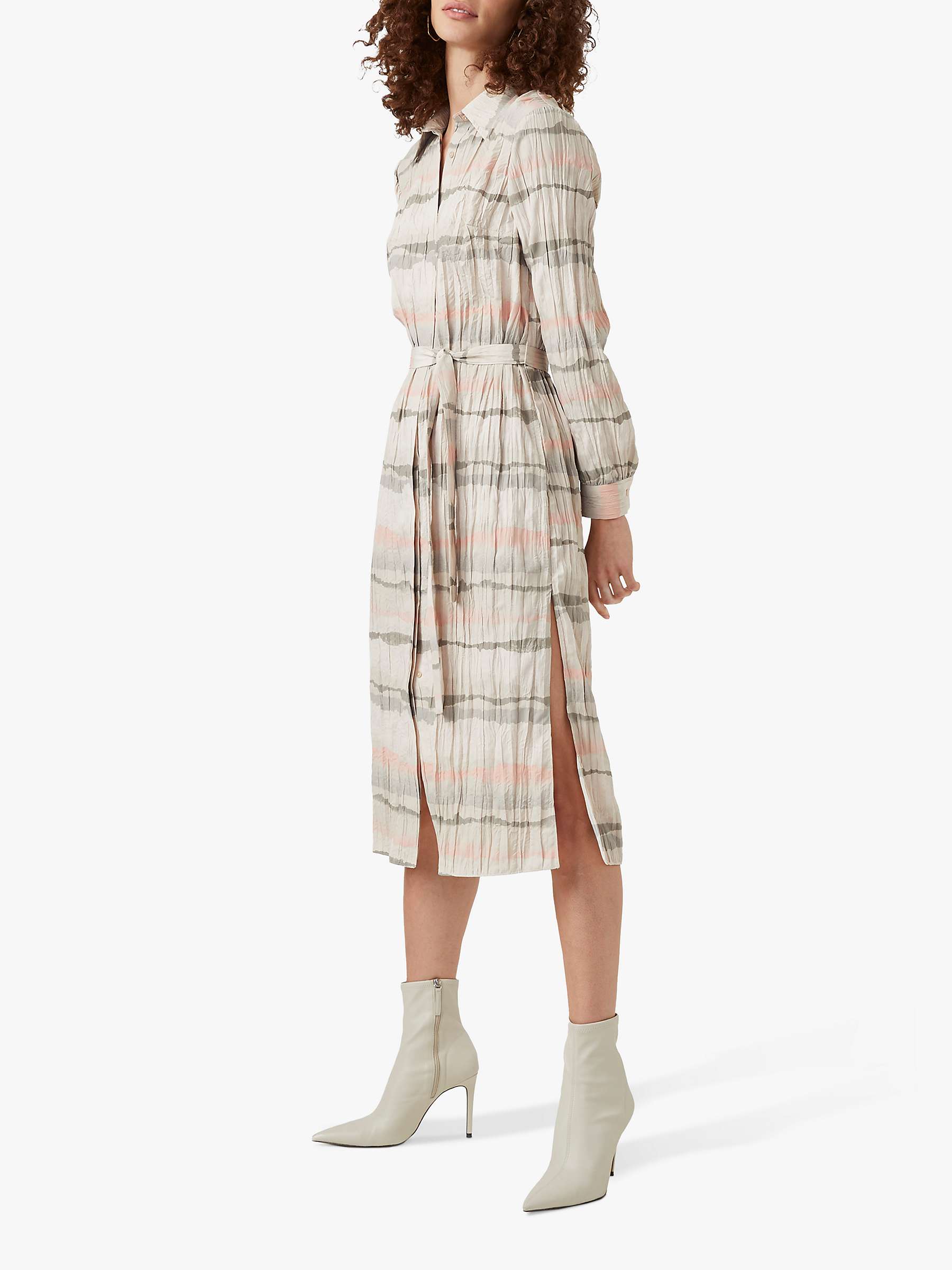 Buy French Connection Hope Stripe Shirt Dress, Dusty Pink/Multi Online at johnlewis.com