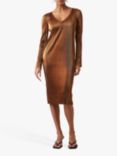 French Connection Taina Metallic Dress, Gold
