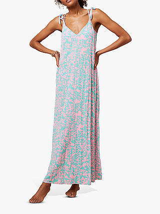 Mint Velvet Elizabeth Floral Print Maxi Dress, Pink/Multi