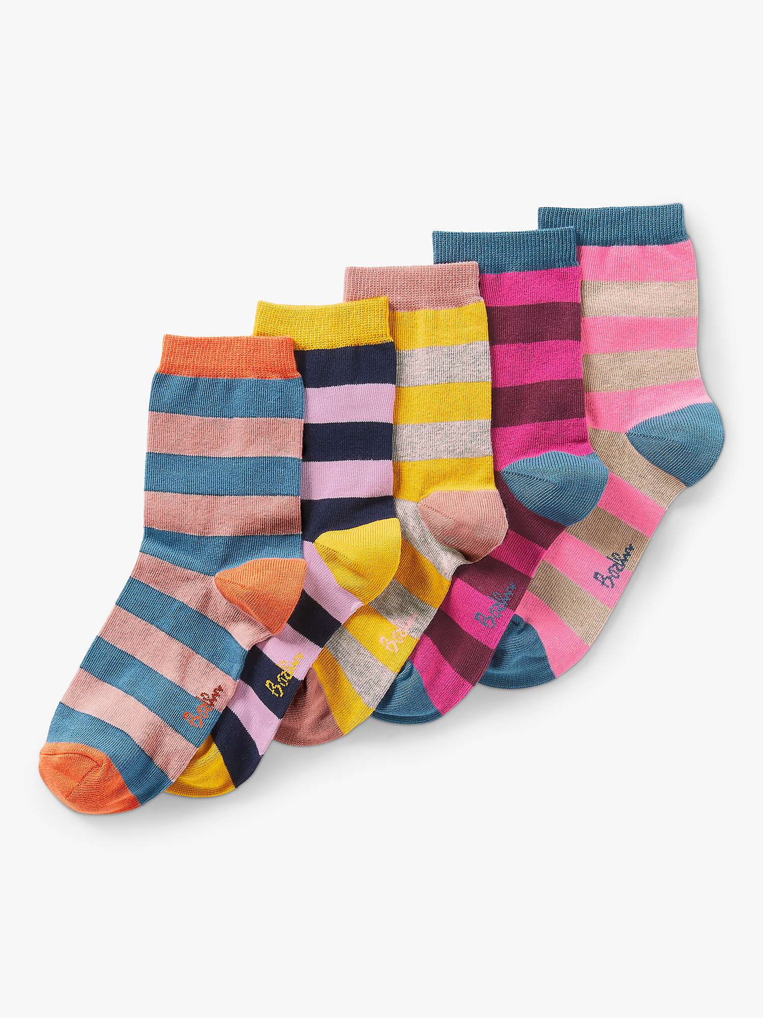 Buy Boden Women's Striped Ankle Socks, Pack of 5, Multi Online at johnlewis.com