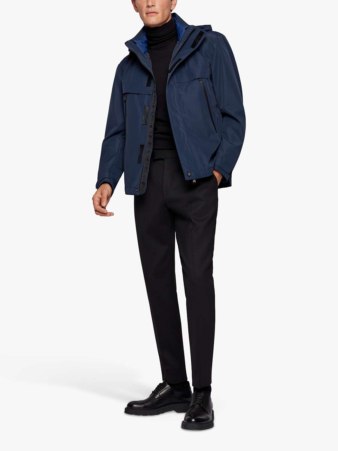 BOSS Carsteno 3-in-1 Softshell Jacket, Dark Blue at John Lewis & Partners