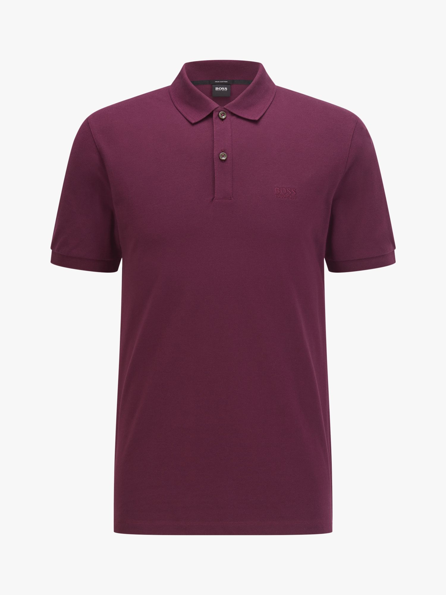 BOSS Pallas Regular Fit Polo Shirt, Medium Purple at John Lewis & Partners