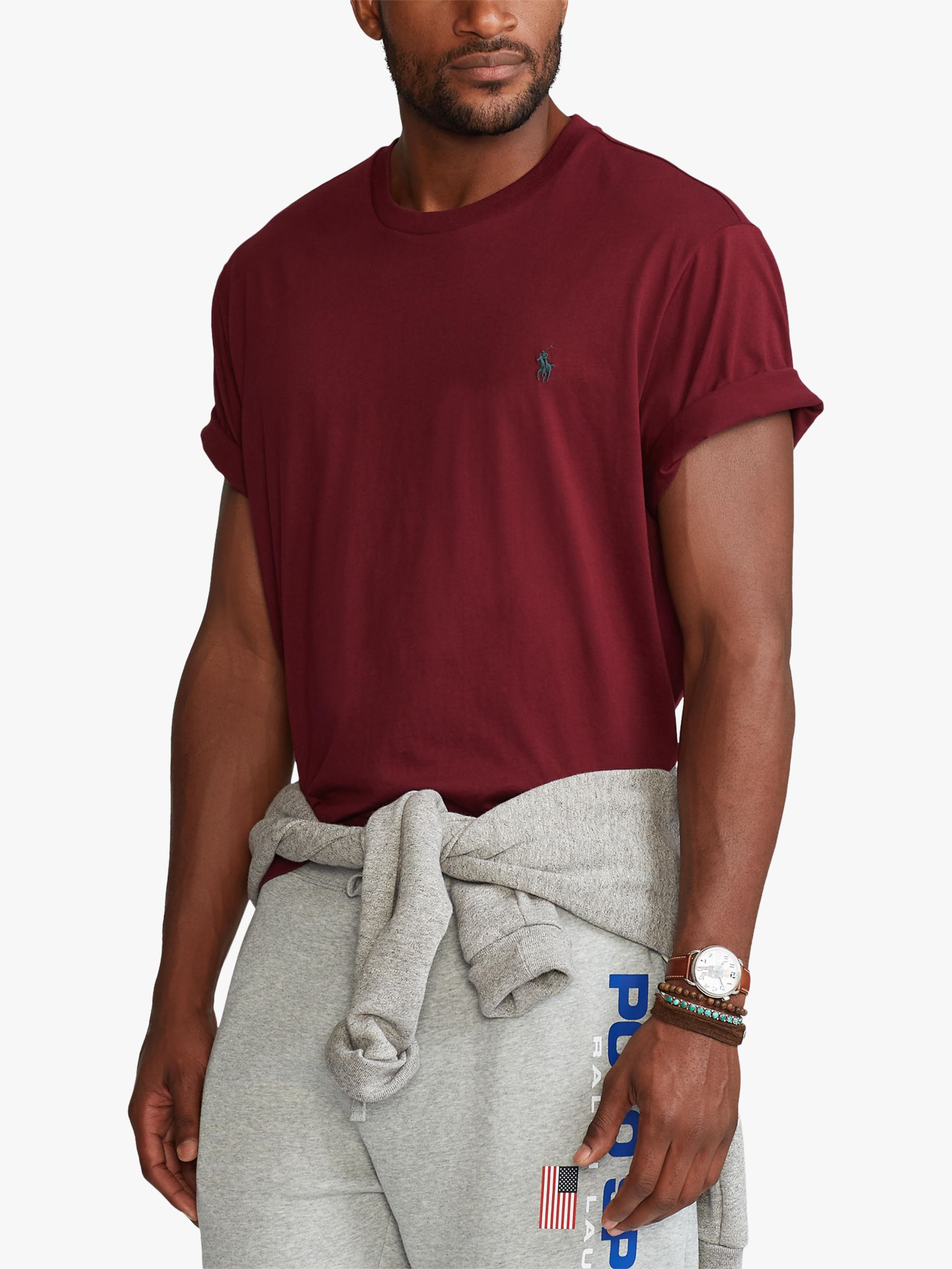 Ralph Lauren Polo Big & Tall Cotton Jersey T-Shirt, Classic Wine Red 3LT male 100% cotton