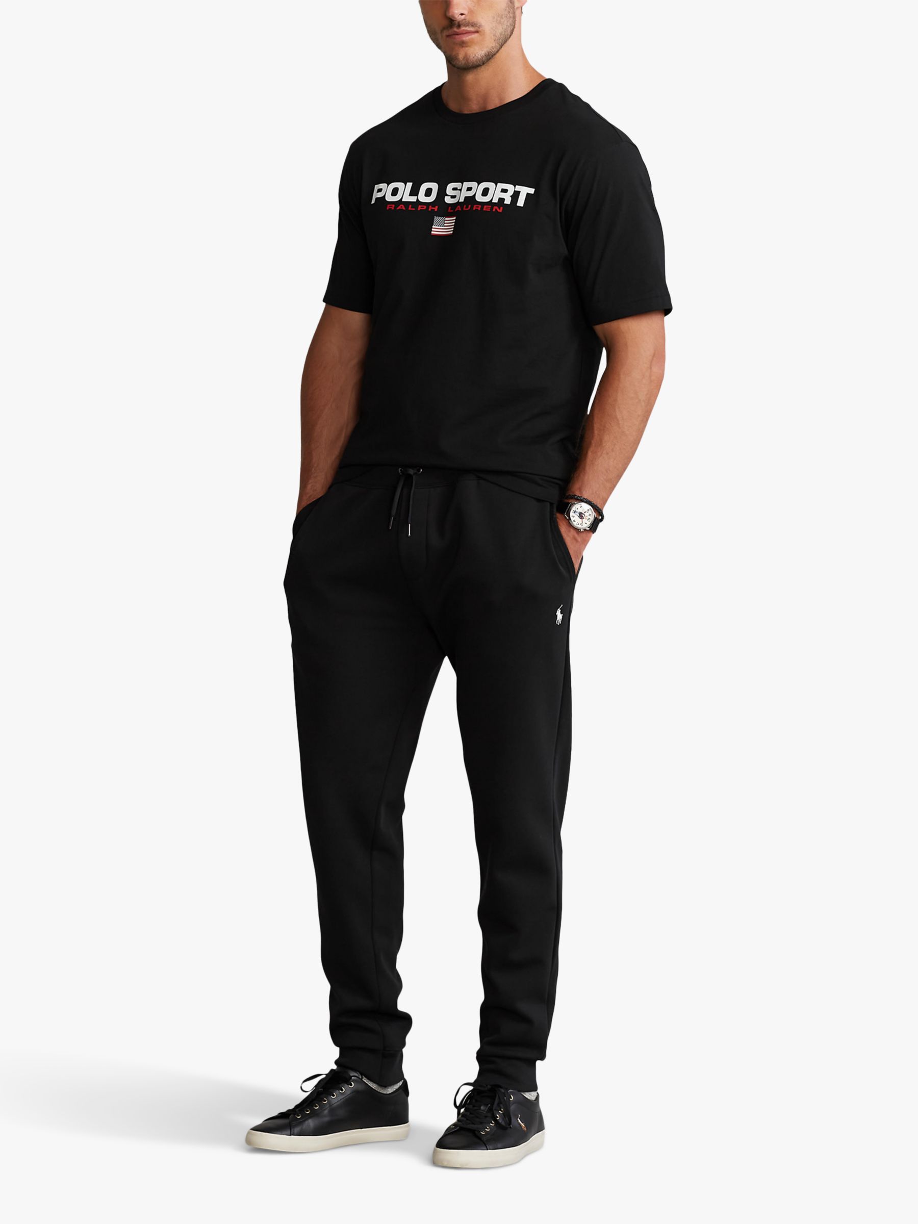 Polo Ralph Lauren Big & Tall Double Knit Joggers, Black, LT