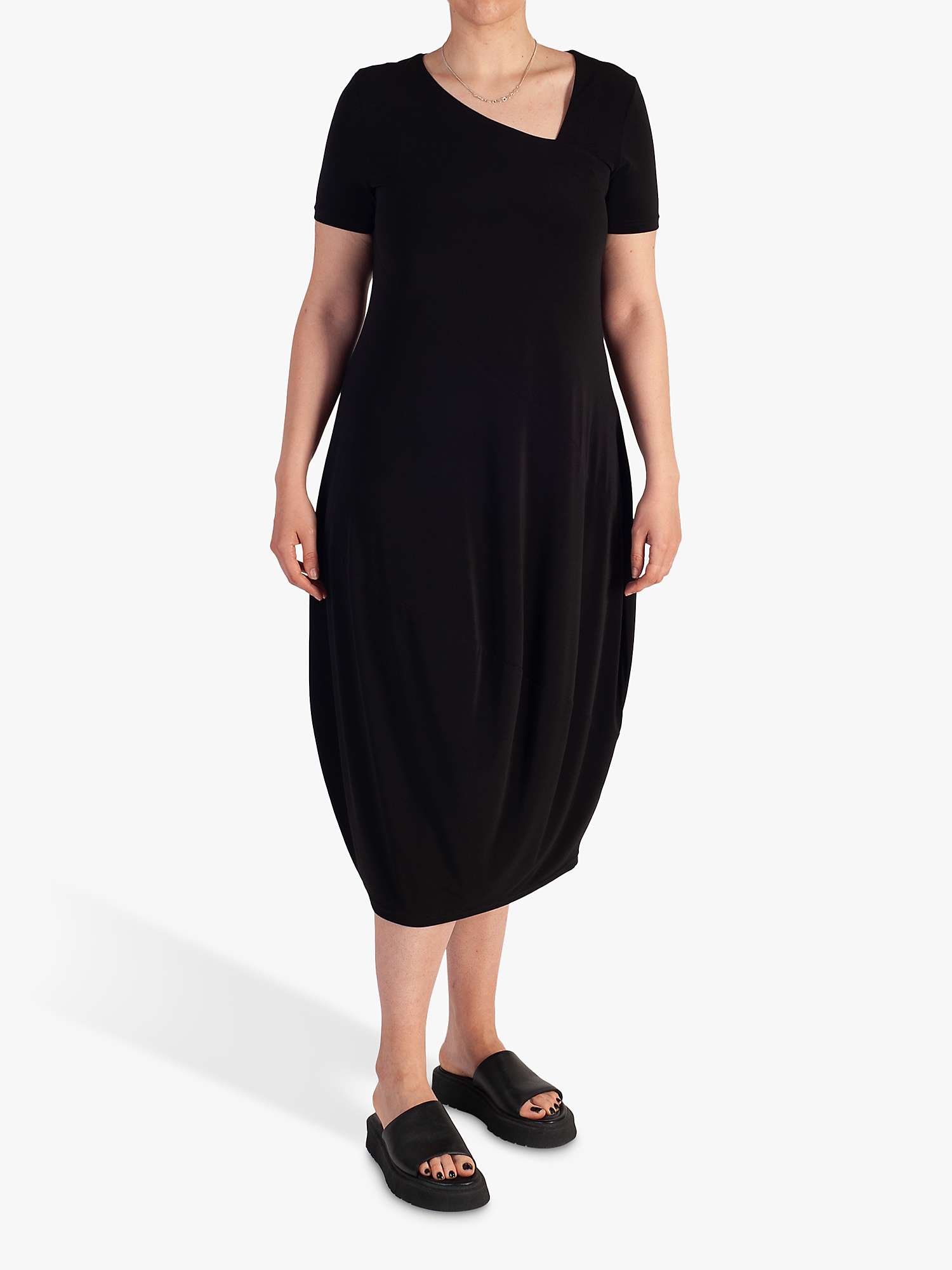 Buy chesca Asymmetric Neckline Jersey Dress, Black Online at johnlewis.com