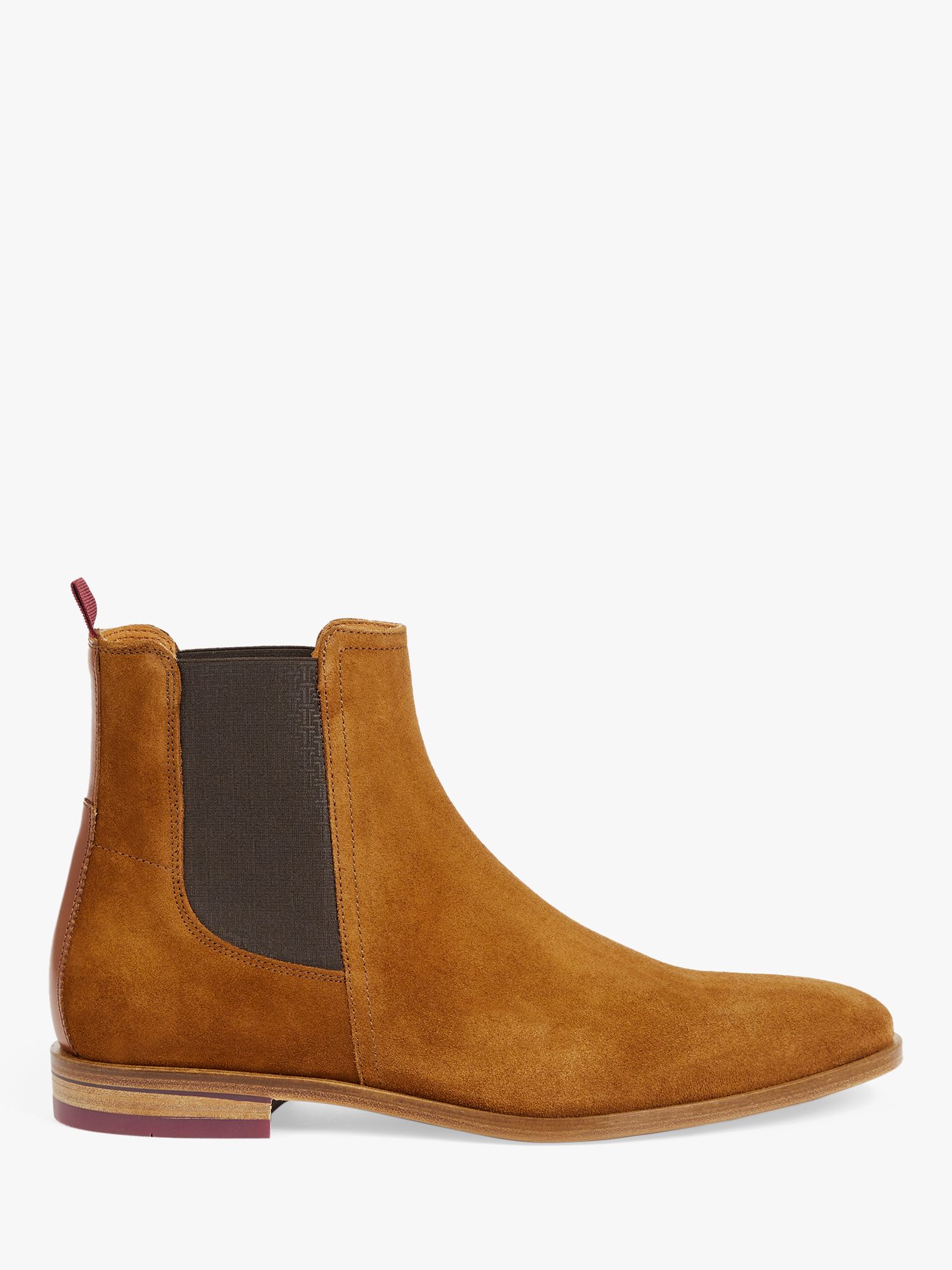 Ted Baker Ficus Suede Chelsea Boots, Dark Tan at John Lewis & Partners