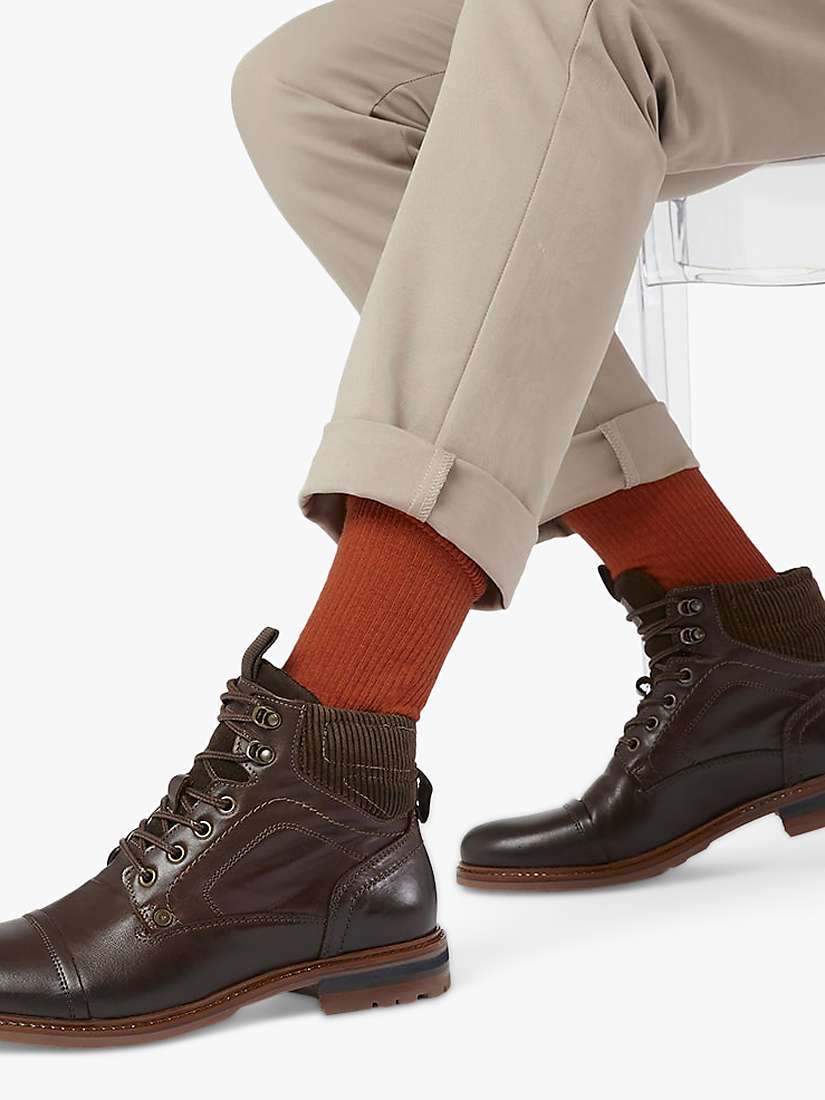 Buy Dune Candor Toe Cap Leather Worker Boots, Brown Online at johnlewis.com