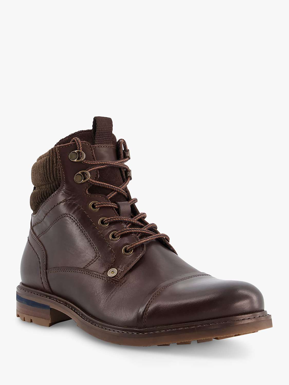 Buy Dune Candor Toe Cap Leather Worker Boots, Brown Online at johnlewis.com