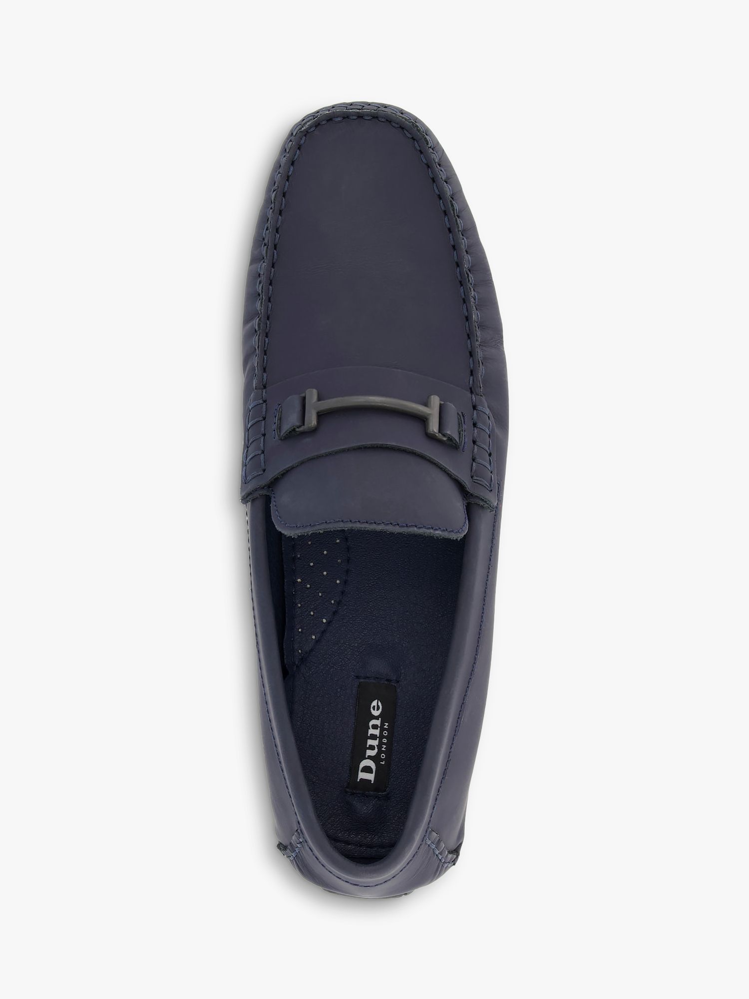 Dune Boland Leather Driving Shoes, Navy at John Lewis & Partners