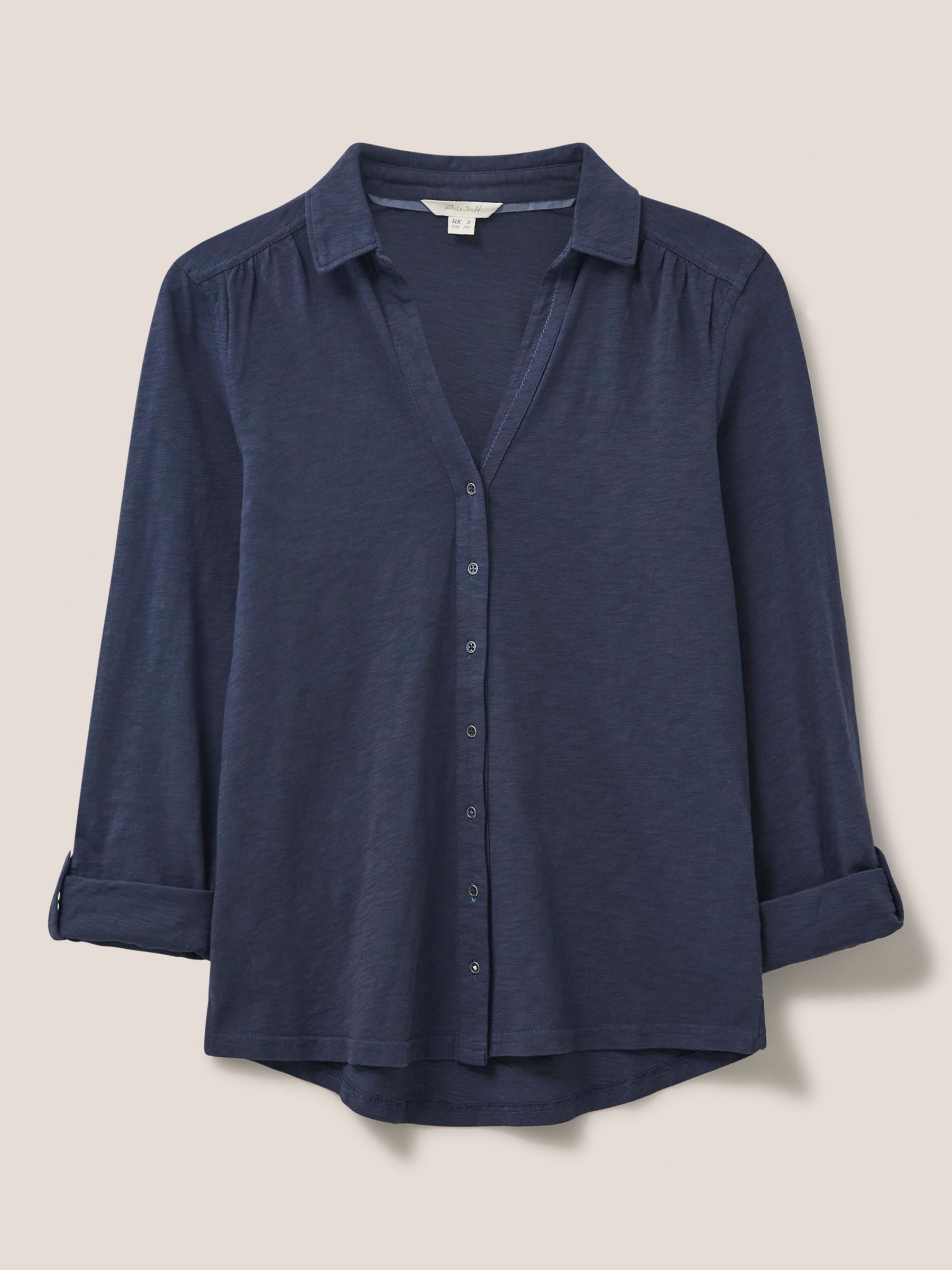 White Stuff Annie Jersey Shirt, French Navy at John Lewis & Partners