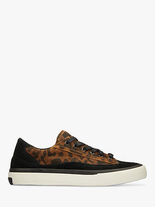 Clarks  Aceley Suede Lace Suede Trainers, Leopard