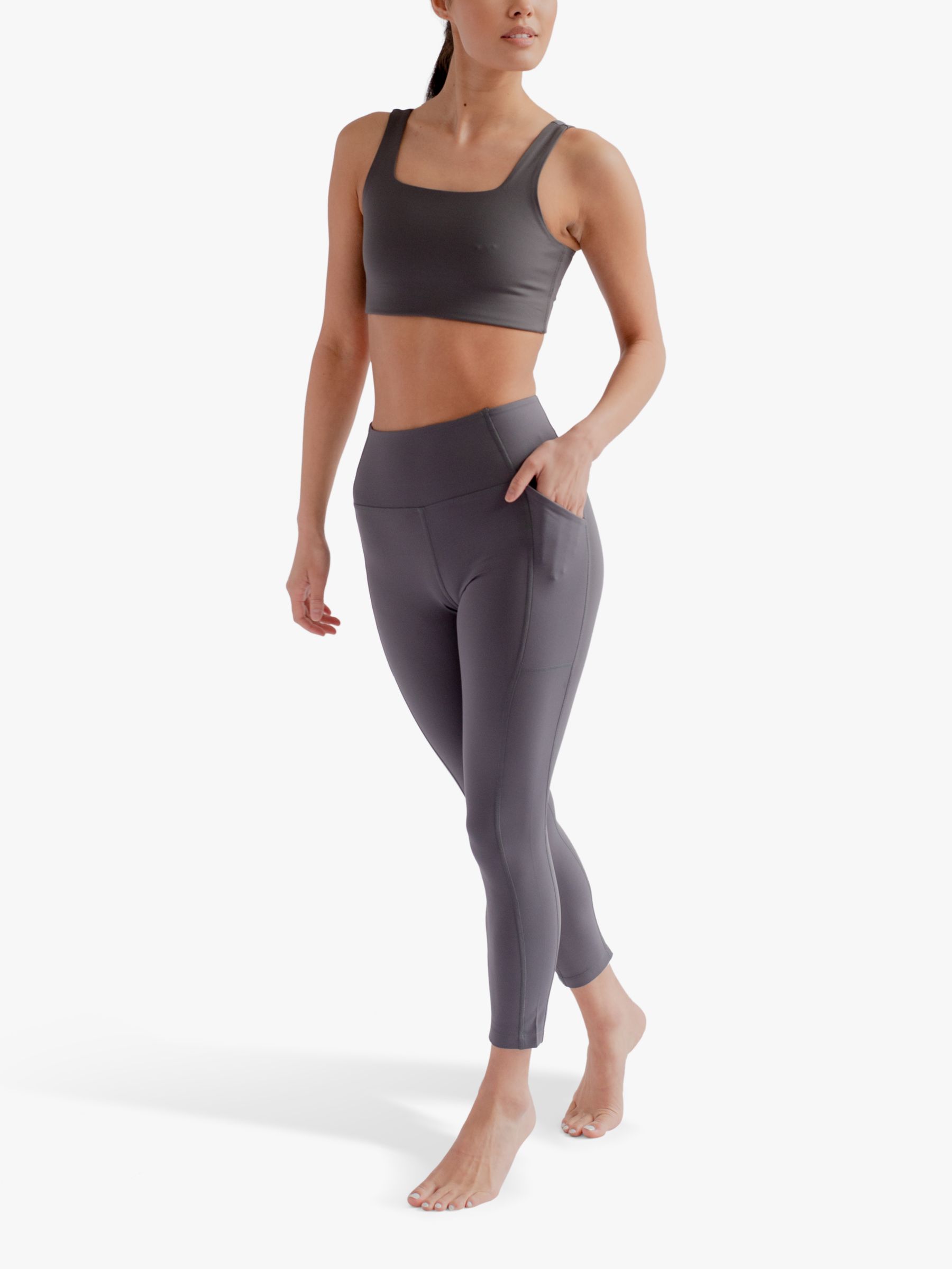 Girlfriend Collective Pocket Compressive High Rise 7/8 Leggings, Moon at  John Lewis & Partners