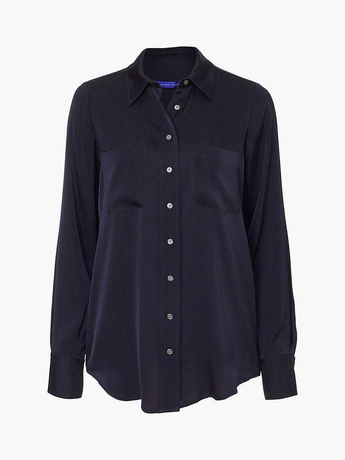 Buy Winser London Tilda Silk Shirt, Midnight Navy Online at johnlewis.com