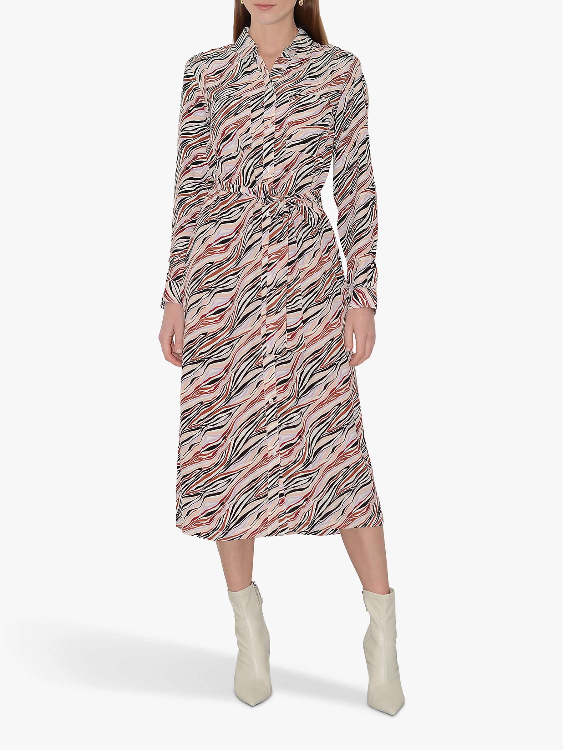 Buy Great Plains Abstract Zebra Print Shirt Midi Dress, Multi Online at johnlewis.com