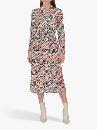 Great Plains Abstract Zebra Print Shirt Midi Dress, Multi