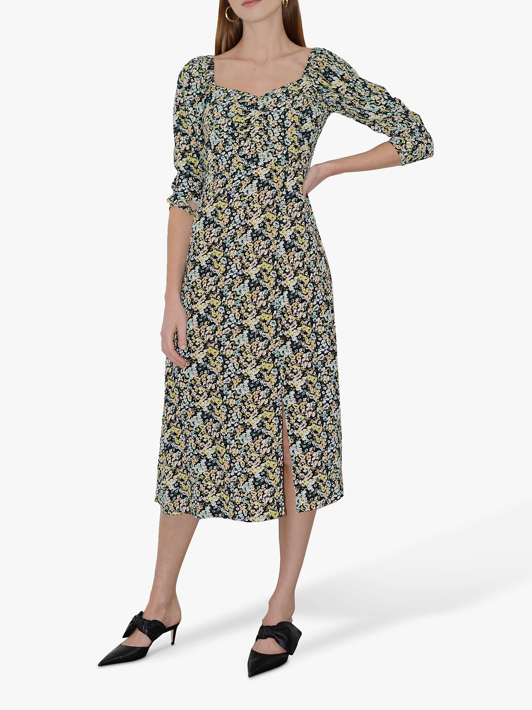 Buy Great Plains Winter Bloom Midi Dress, Blue/Multi Online at johnlewis.com