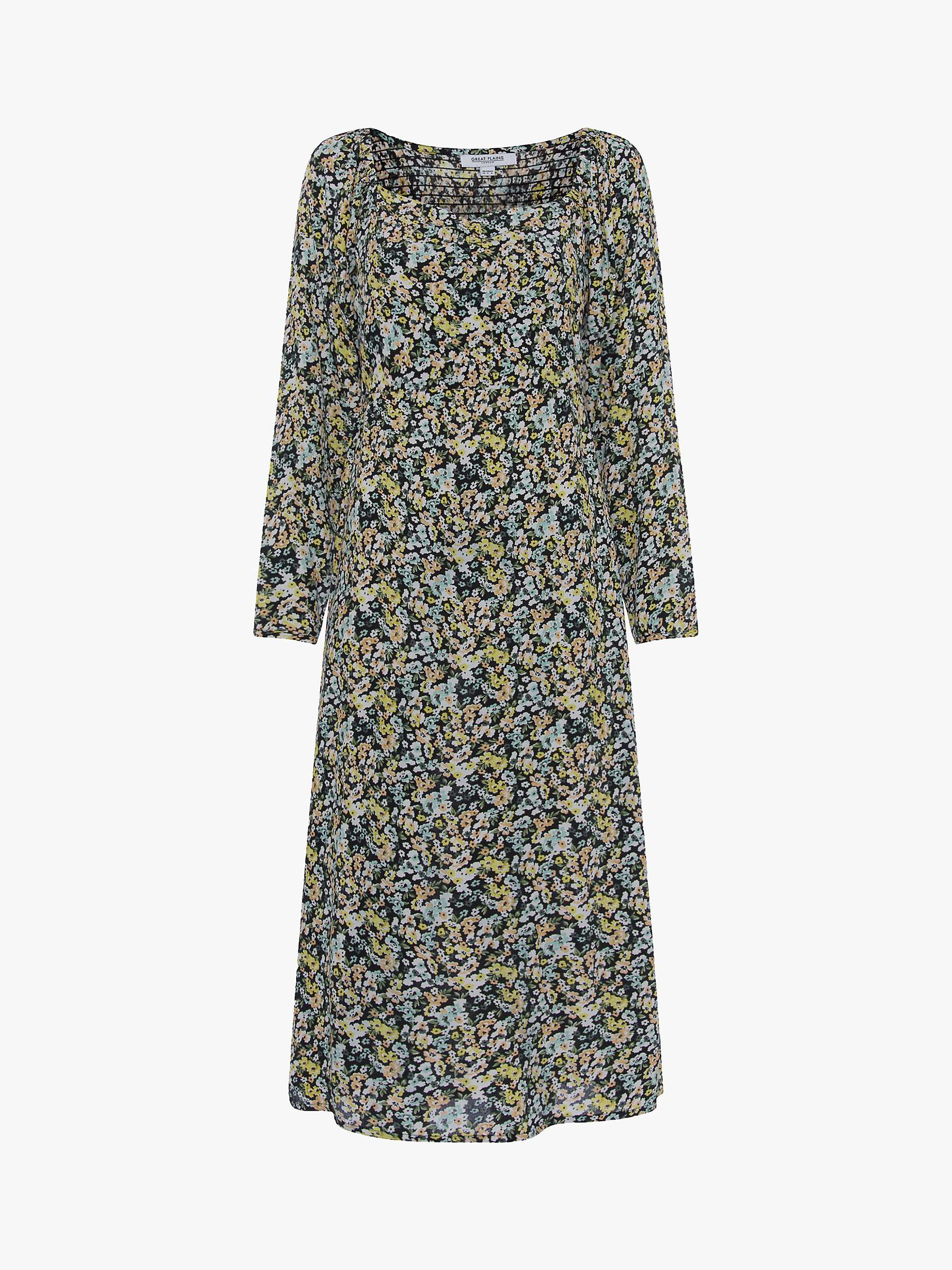 Buy Great Plains Winter Bloom Midi Dress, Blue/Multi Online at johnlewis.com