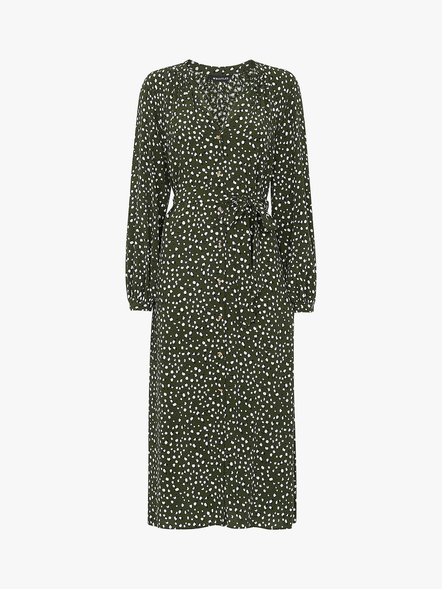 Buy Whistles Livi Wild Leopard Spot Dress, Green/Multi Online at johnlewis.com