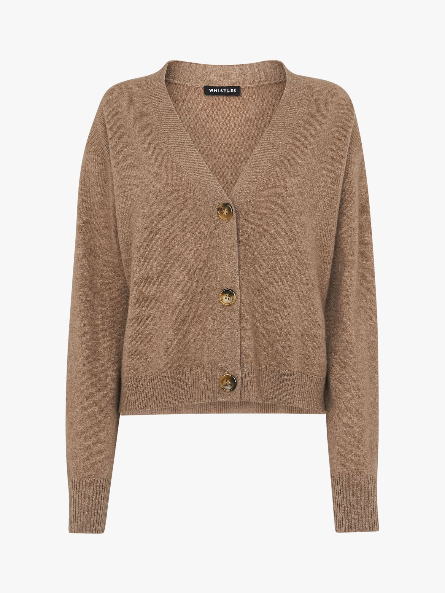 Whistles Cashmere Cardigan, Oatmeal at John Lewis & Partners