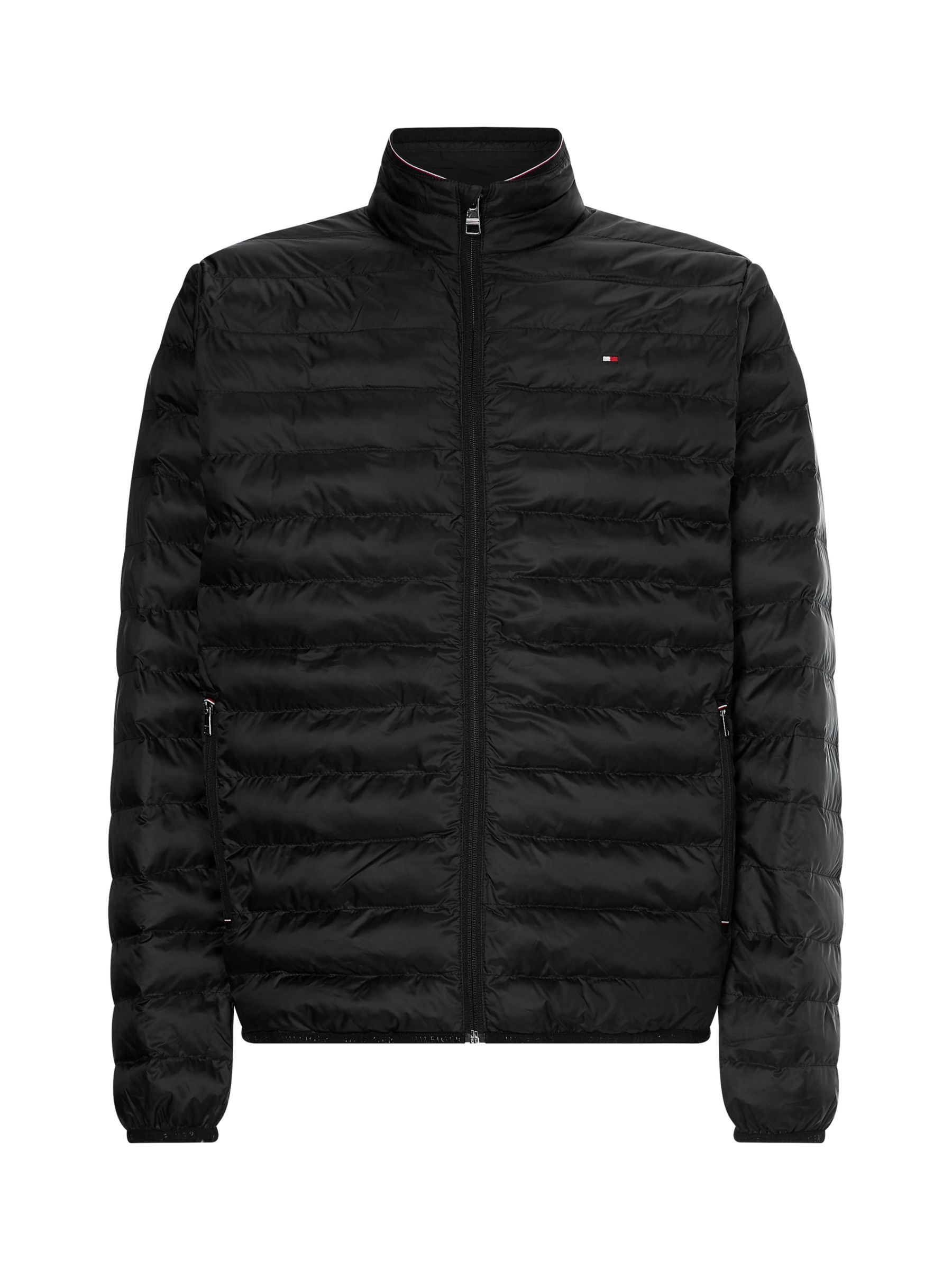 Tommy Hilfiger Packable Down Quilted Jacket, Black at John Lewis & Partners