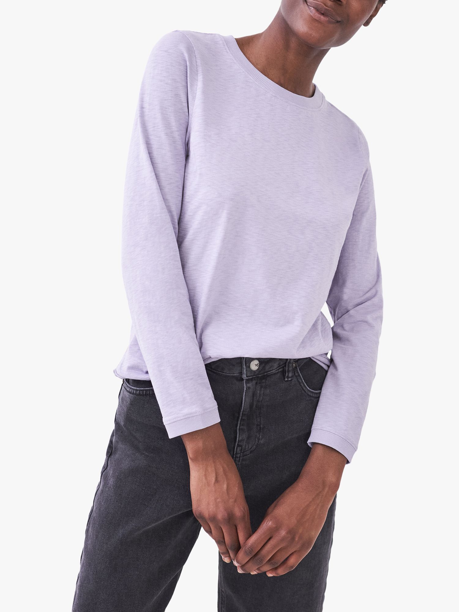 White Stuff Cassie Cotton Crew Neck T Shirt Mid Purple At John Lewis And Partners 