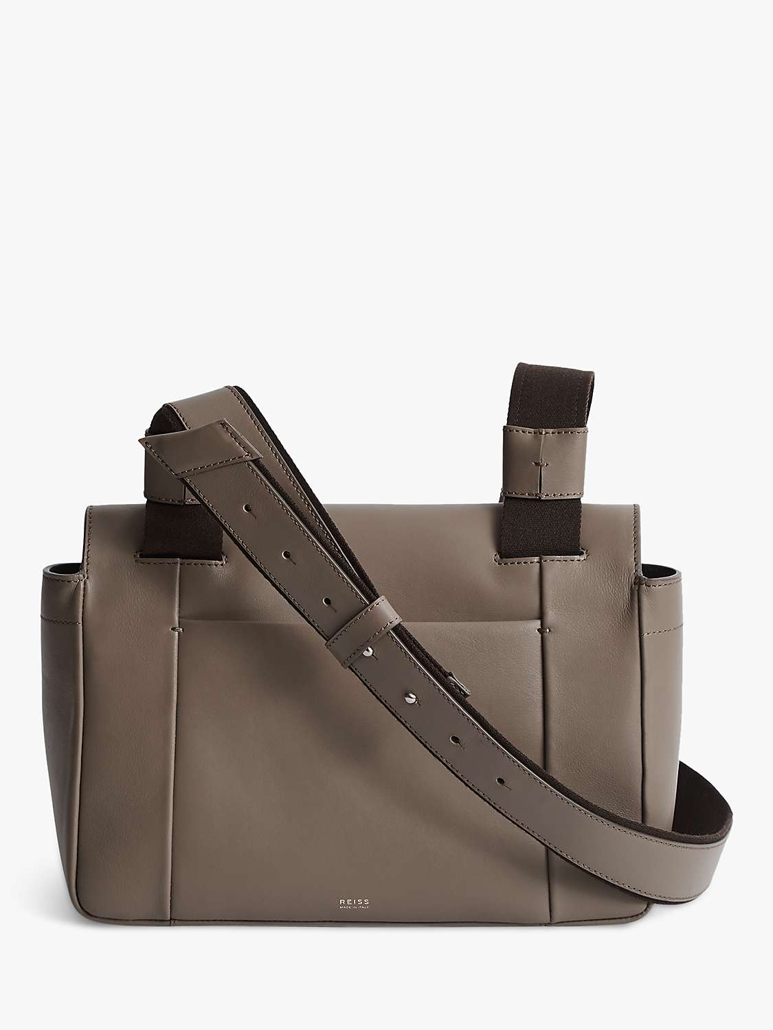 Buy Reiss Alma Leather Sporty Cross Body Bag, Taupe Online at johnlewis.com