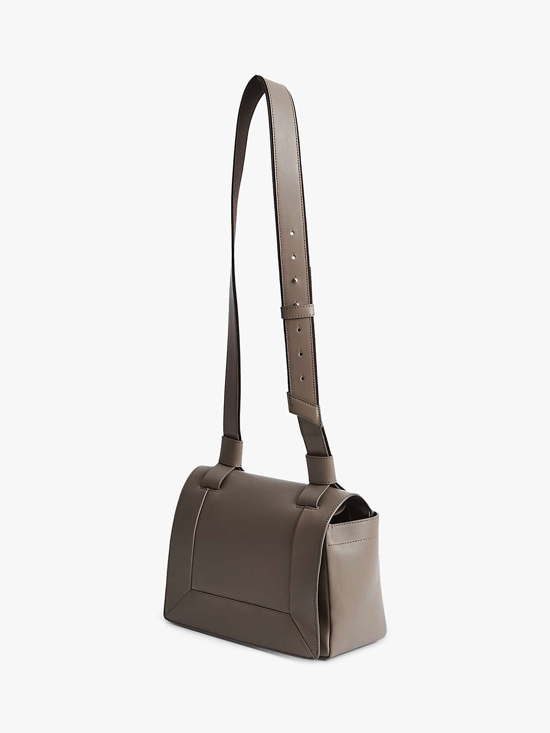 Buy Reiss Alma Leather Sporty Cross Body Bag, Taupe Online at johnlewis.com