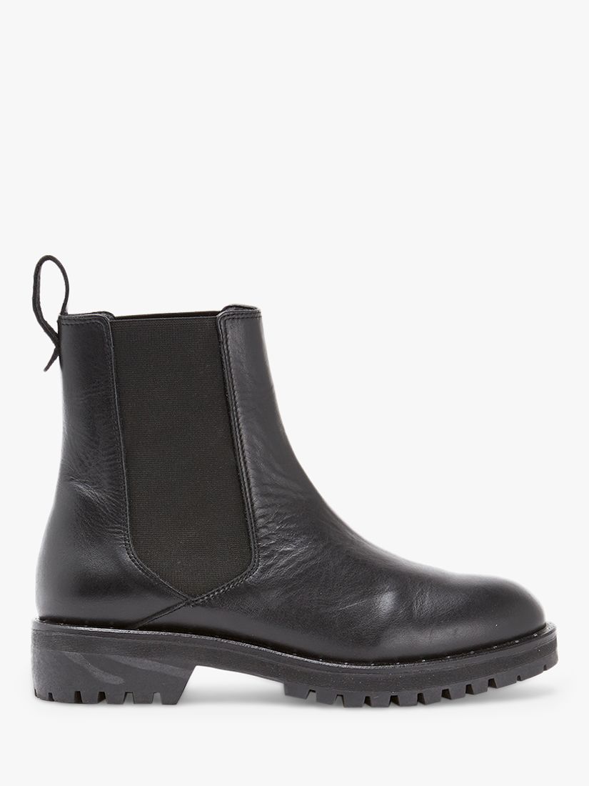 Mint Velvet Greta Leather Boots, Black
