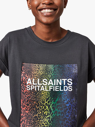AllSaints Imogen Pride T-Shirt, Washed Black
