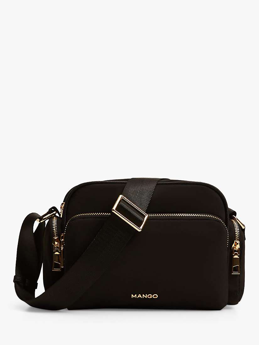 Buy Mango Quilted Pockets Cross Body Bag, Black Online at johnlewis.com