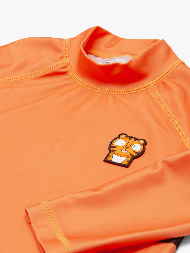 Roarsome Kids' Pounce Long Sleeve Rash Vest, Mid Orange