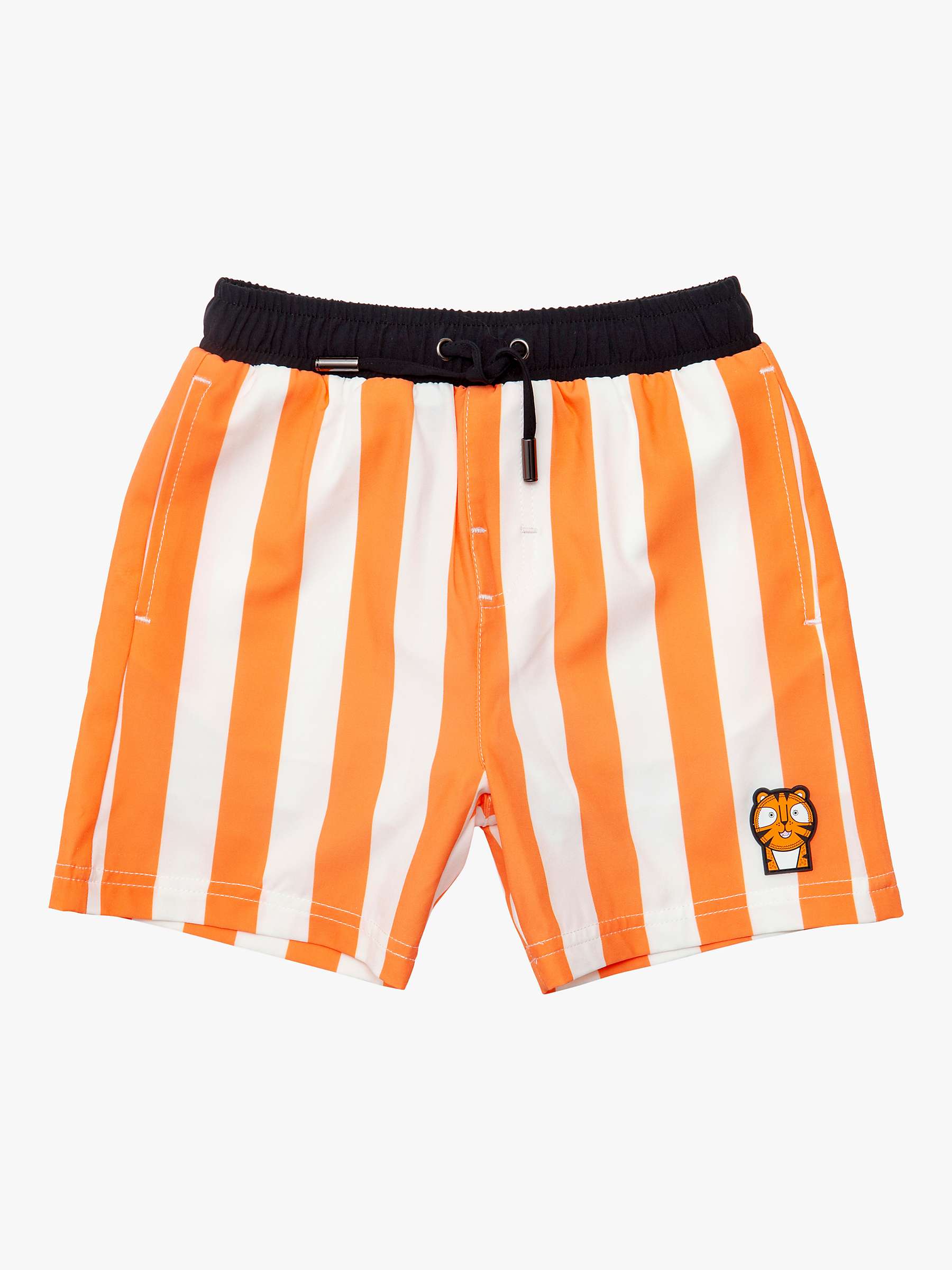 Buy Roarsome Pounce Striped Swim Trunks, Mid Orange Online at johnlewis.com