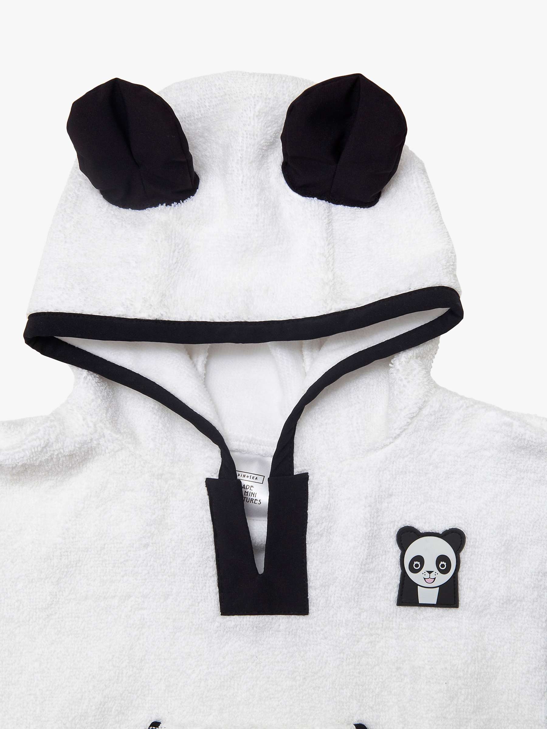 Buy Roarsome Kids' Patch Panda Beach Towelling Poncho, White/Black Online at johnlewis.com