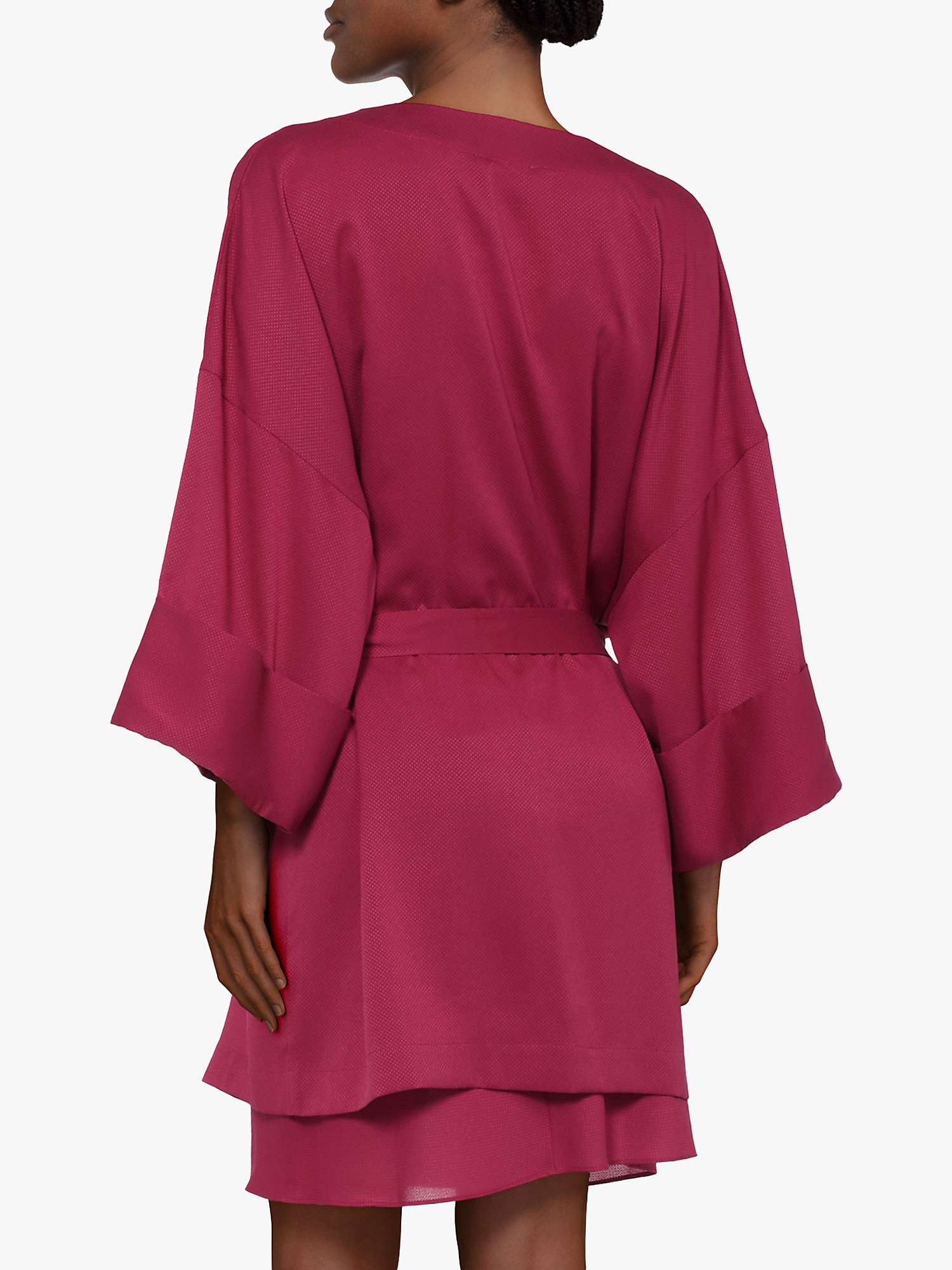 Buy Passionata Maddie Jacquard Kimono Robe, Ruby Pink Online at johnlewis.com